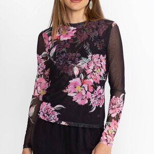 Johnny Was Jade Natalie Long Sleeve Mesh Tee Size XS in Juliette